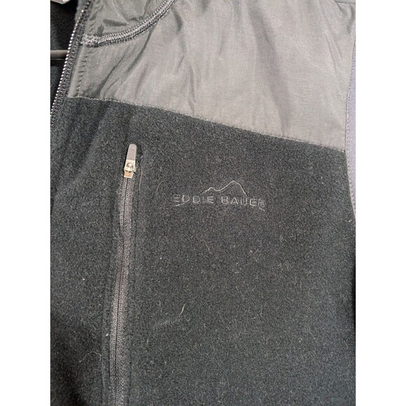 Eddie Bauer Vest Men Sz L Black Fleece Full Zip Outdoor Utility Jacket - Picture 4 of 7